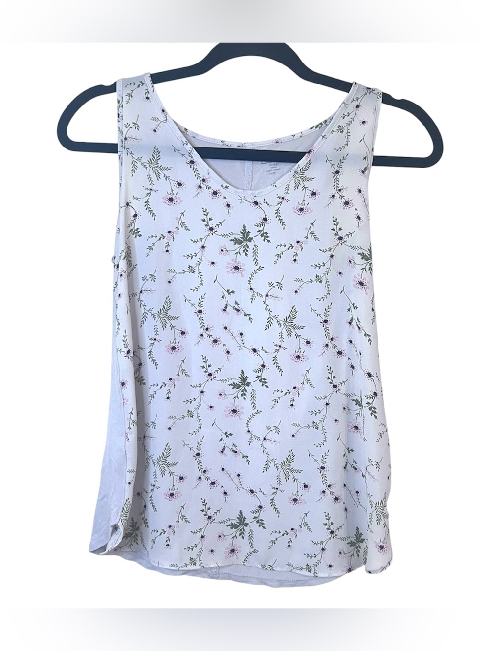 Loft White Floral Tank Boho Festival Flowy Sleeveless Casual XXSP Petite XXS
